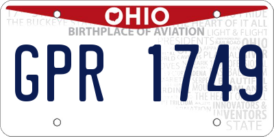 OH license plate GPR1749