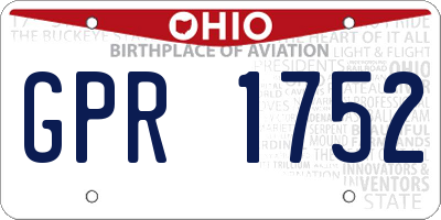 OH license plate GPR1752