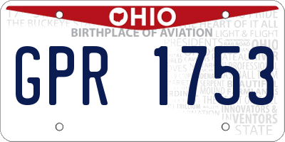 OH license plate GPR1753