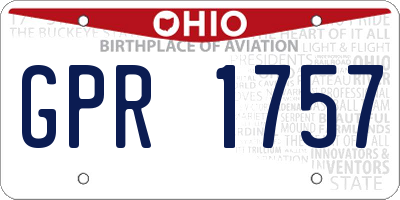 OH license plate GPR1757