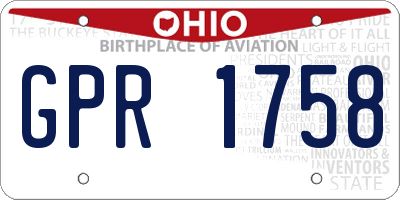 OH license plate GPR1758