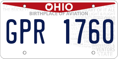 OH license plate GPR1760