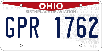 OH license plate GPR1762
