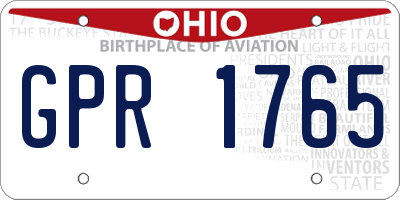 OH license plate GPR1765