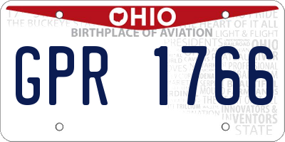 OH license plate GPR1766