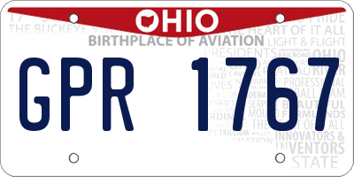 OH license plate GPR1767