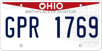 OH license plate GPR1769