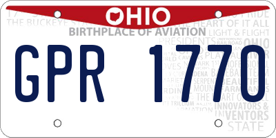 OH license plate GPR1770