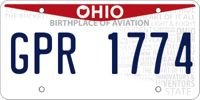 OH license plate GPR1774