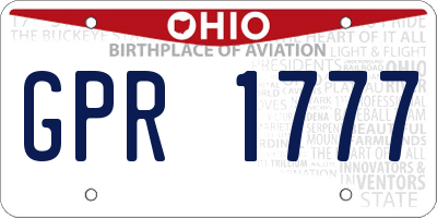 OH license plate GPR1777