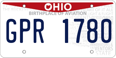 OH license plate GPR1780