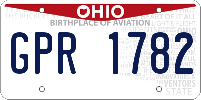 OH license plate GPR1782