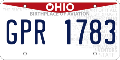 OH license plate GPR1783