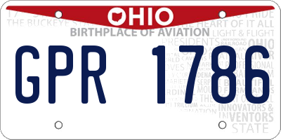 OH license plate GPR1786