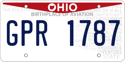 OH license plate GPR1787