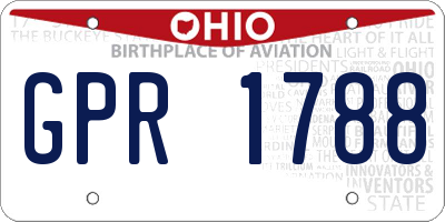 OH license plate GPR1788