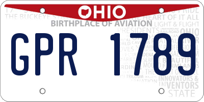 OH license plate GPR1789