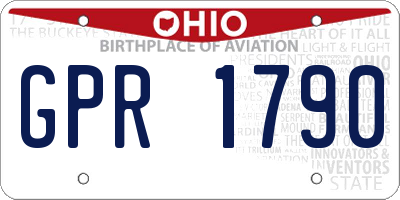 OH license plate GPR1790