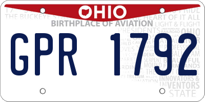 OH license plate GPR1792