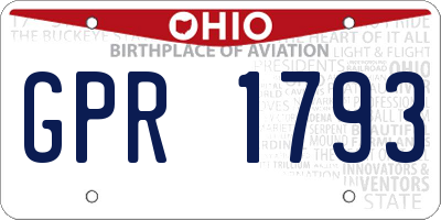 OH license plate GPR1793