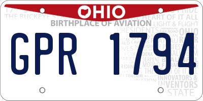 OH license plate GPR1794