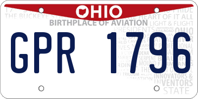 OH license plate GPR1796