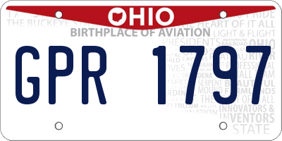 OH license plate GPR1797