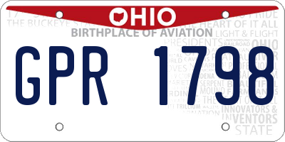 OH license plate GPR1798