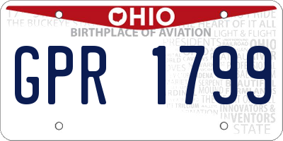 OH license plate GPR1799