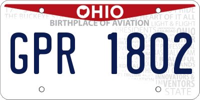 OH license plate GPR1802