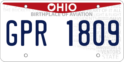 OH license plate GPR1809