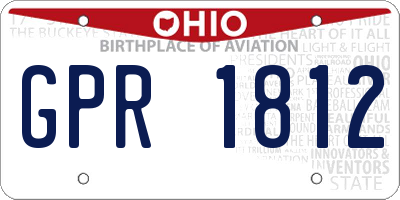 OH license plate GPR1812