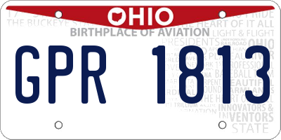 OH license plate GPR1813