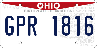 OH license plate GPR1816