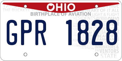 OH license plate GPR1828