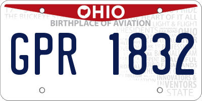 OH license plate GPR1832