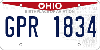 OH license plate GPR1834