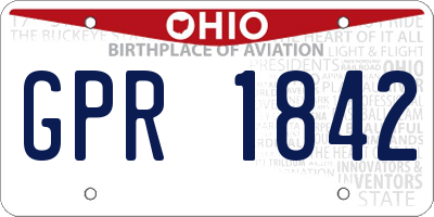 OH license plate GPR1842