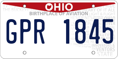 OH license plate GPR1845