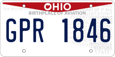 OH license plate GPR1846