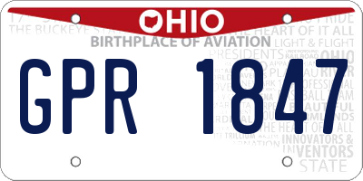 OH license plate GPR1847