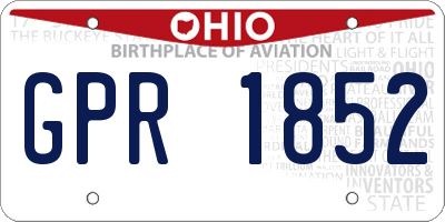 OH license plate GPR1852