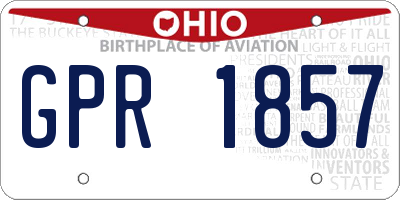 OH license plate GPR1857