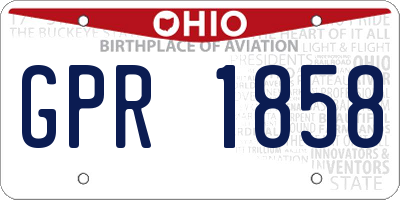 OH license plate GPR1858
