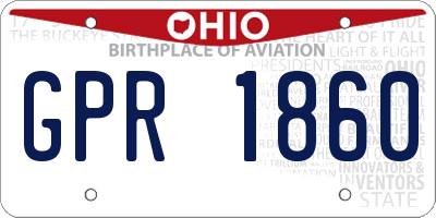 OH license plate GPR1860