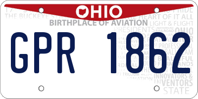 OH license plate GPR1862