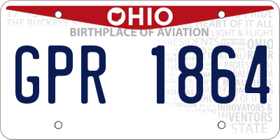 OH license plate GPR1864