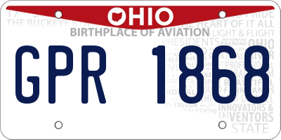 OH license plate GPR1868