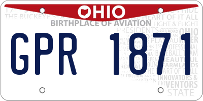OH license plate GPR1871