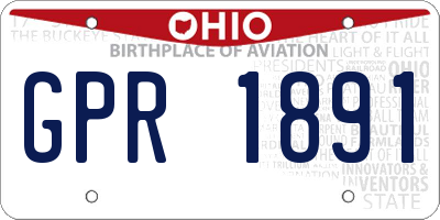 OH license plate GPR1891